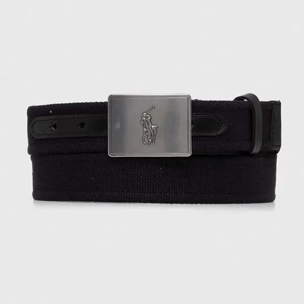 Pásek Polo Ralph Lauren pánský, černá barva, 405898368