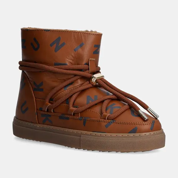 Kožené sněhule Inuikii Full Leather Print hnědá barva, 75202-088