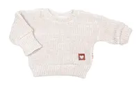 Baby Nellys Rostoucí oversize pletený svetřík pro miminko, sv. béžový