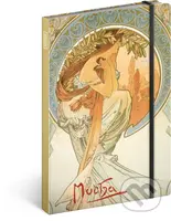 Notes Alfons Mucha – Poezie (linkovaný s gumičkou na uzavření)