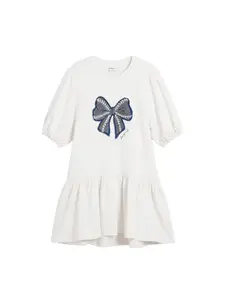 Desigual Šaty  modrá / dymovo modrá / biela