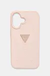 Obal na telefon Guess iPhone 16 růžová barva, GUHCP16SPGP4STRP