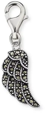 Engelsrufer Stříbrný přívěsek na náramek Křídlo s markazity ERC-LILWING-MA