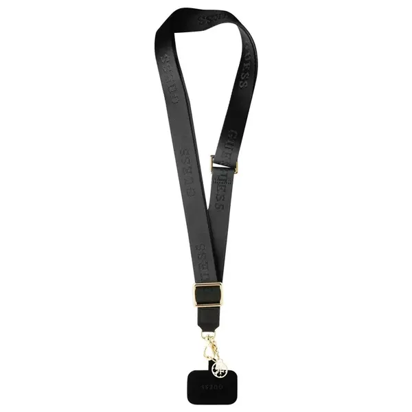 Popruh Guess Crossbody nylon 4G Charm, černá