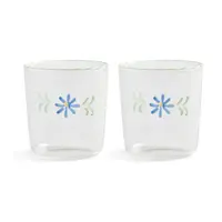 Sada skleniček &k amsterdam flora blue 300 ml 2-pack průhledná barva