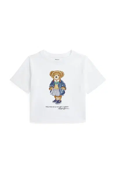 Dětské bavlněné tričko Polo Ralph Lauren bílá barva, 312965155001