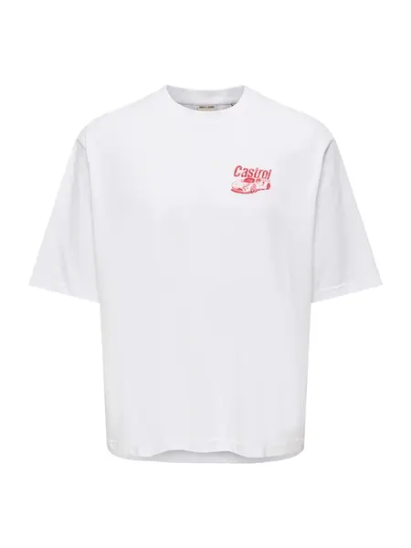 Only & Sons Tričko 'ONSCASTROL'  červená / biela