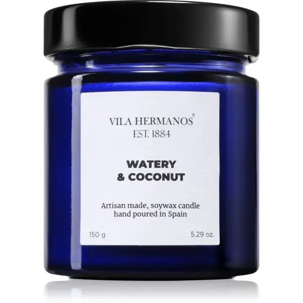 Vila Hermanos Apothecary Cobalt Blue Watery & Coconut vonná svíčka 150 g