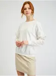 Bílý dámský svetr s ozdobnými rukávy ORSAY - Dámské