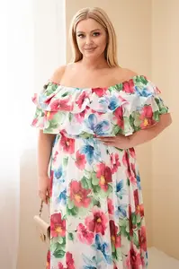 Kesi plus size maxi šaty s volánky