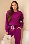 Kesi Włoski Sada mikina + kalhoty máslová tmavě fialová