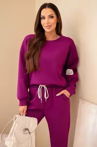 Kesi Włoski Sada mikina + kalhoty máslová tmavě fialová