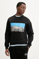 Bavlněná mikina HUGO pánská, černá barva, s potiskem, 50537546