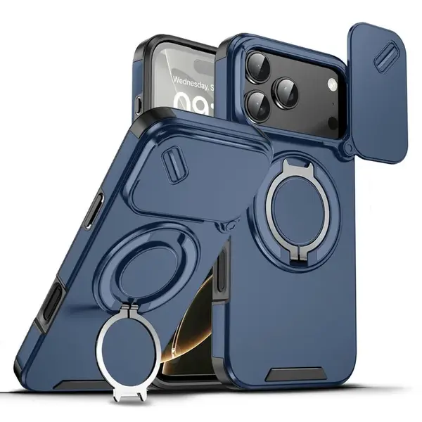 Camslide Stand obal, iPhone 17 Pro Max, modrý