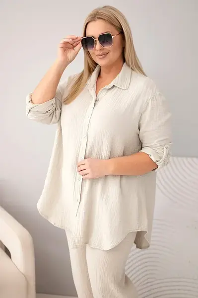 Kesi Włoski dámsky plus-size mušelínový komplet