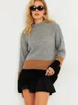 Cool & Sexy Sveter  hnedá / sivá / čierna