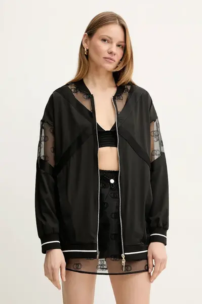 Bomber bunda Liu Jo černá barva, přechodná, TA5200 TS922