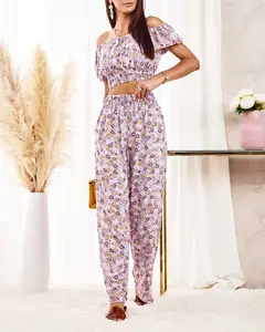 Resti Purple two-piece women's floral set