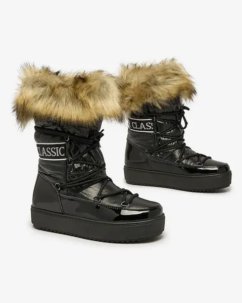 Resti Black slip-on boots a'la snow boots for women Gomllo