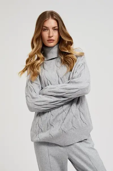 Marisse Women's Sweater Z-Sw-4564 Grey Mel