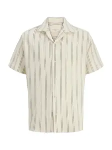 JACK & JONES Košeľa 'JORCOBA'  krémová / čierna