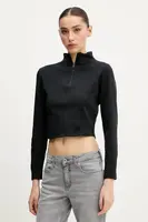 Tričko s dlouhým rukávem Converse černá barva, s pologolfem, 10027392-A02