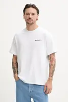 Bavlněné tričko Superdry bílá barva, s potiskem, M1012225A-T7X