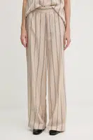 Kalhoty Marc Aurel dámské, béžová barva, široké, high waist, 1856-1000-93421