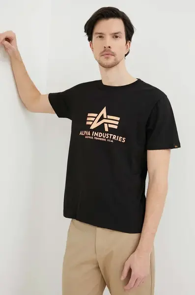 Bavlněné tričko Alpha Industries Basic T-Shirt Foil Print