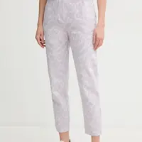 Kalhoty La Petite Française PHAREL dámské, fialová barva, jednoduché, high waist, PHAREL