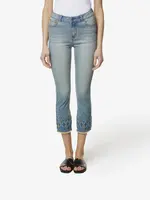 KOROSHI Džínsy  modrá denim / horčicová / biela