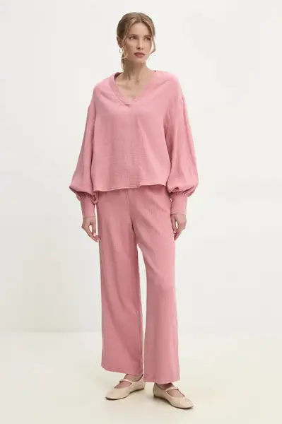 Bavlněná souprava Answear.LAB růžová barva