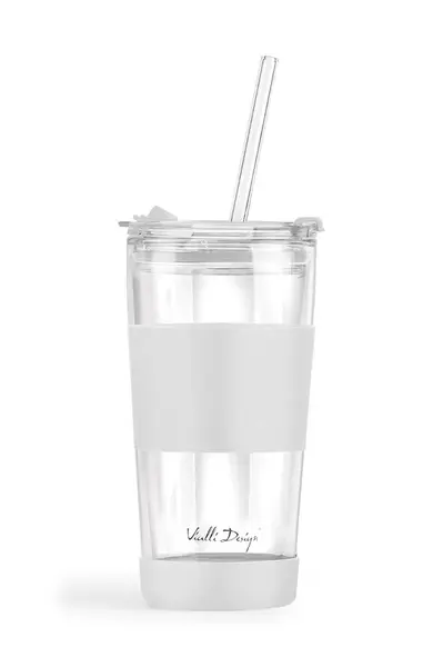 Termohrnek s brčkem Vialli Design Fuori 600 ml