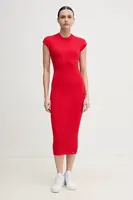 Šaty Tommy Hilfiger červená barva, midi, WW0WW44493