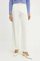 Kalhoty Luisa Spagnoli dámské, béžová barva, jednoduché, high waist, 542021