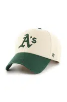 Bavlněná baseballová čepice 47 brand MLB Oakland Athletics bílá barva, s aplikací, B-FIRFD18HTP-SS