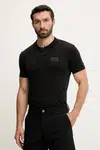 Polo tričko EA7 Emporio Armani pánské, černá barva, s aplikací, AF13863.7M000091