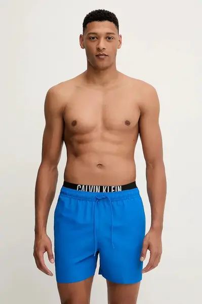 Plavkové šortky Calvin Klein modrá barva, LV00N61093