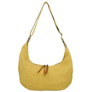 Trendy textilní dámská kabelka na rameno Ester, žlutá