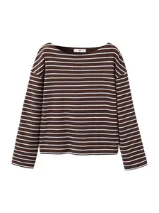 MANGO Mikina 'TIMOTHEE'  čokoládová / biela