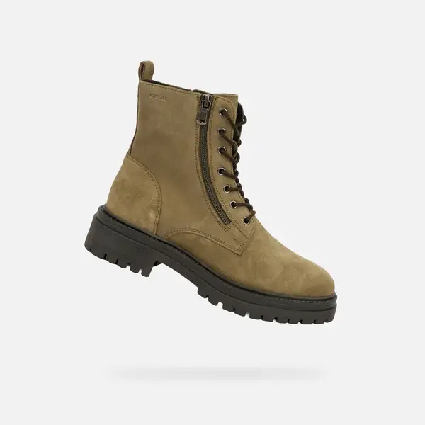 Khaki Women's Ankle Boots Geox Iridea - Ladies
