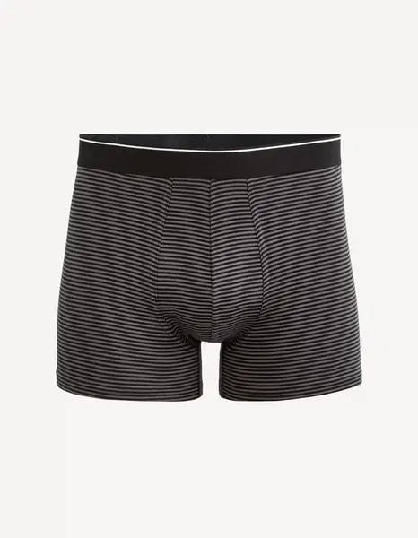 Tmavošedé pánske pruhované boxerky Celio
