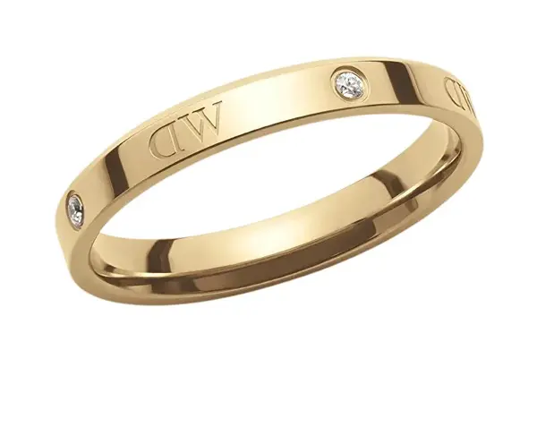 Daniel Wellington Originální pozlacený prsten s krystaly Classic Lumine DW0040028 70 mm