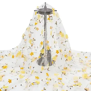 Flower Pattern Milk Fiber Mesh Fabric