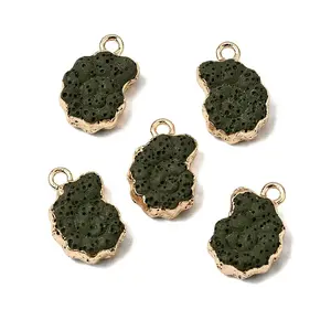 Dyed Synthetic Lava Rock Pendants