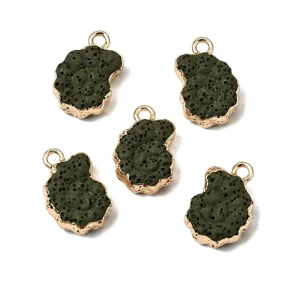 Dyed Synthetic Lava Rock Pendants