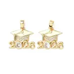 Brass Micro Pave Clear Cubic Zirconia Pendants