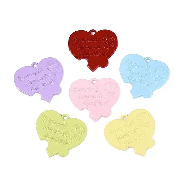 Spray Painted Alloy Big Pendants