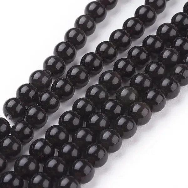 Natural Obsidian Beads Strands