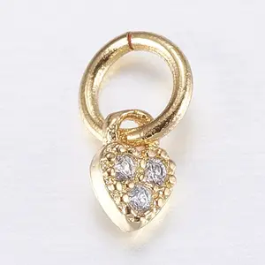 Brass Micro Pave Cubic Zirconia Charms